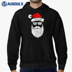 Santa Claus Face Sunglasses With Hat Beard Christmas Boy Men Hoodie
