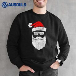 Santa Claus Face Sunglasses With Hat Beard Christmas Boy Men Sweatshirt
