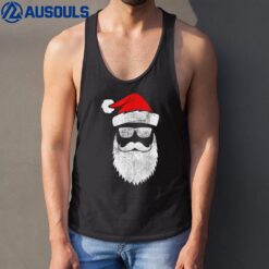 Santa Claus Face Sunglasses With Hat Beard Christmas Boy Men Tank Top
