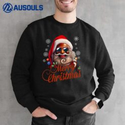 Santa Claus Xmas Santa Black Afro African American Proud Sweatshirt