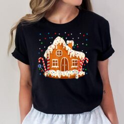 Santa Gingerbread House Christmas Holiday Season Snowflakes T-Shirt