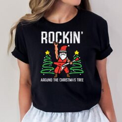 Santa Guitar Rockin Christmas Tree Funny Xmas Rocker Men Boy T-Shirt