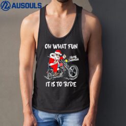 Santa Motorcycle Merry Christmas Oh What Fun It is to Ride Tank Top