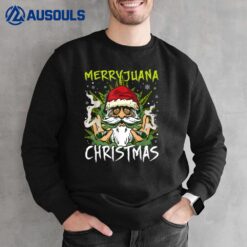 Santa Smoking Merrijuana Christmas Funny Weed Sweatshirt