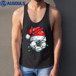 Santa Soccer Ball Sports Design- Christmas Soccer Player Tank Top