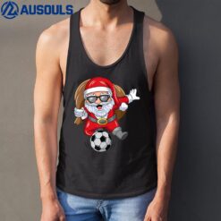 Santa Soccer Player Santa Playing Soccer Christmas Soccer Tank Top