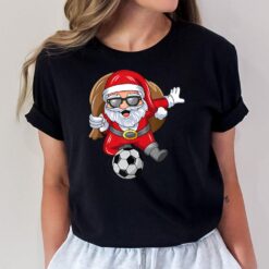 Santa Soccer Player Santa Playing Soccer Christmas Soccer T-Shirt