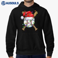 Santa Sports Design For Men Boys Christmas Baseball Player Hoodie