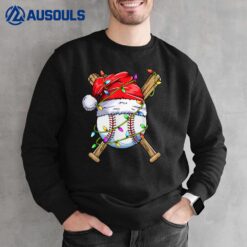 Santa Sports Design For Men Boys Christmas Baseball Player Sweatshirt