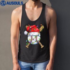 Santa Sports Design For Men Boys Christmas Baseball Player Tank Top