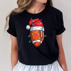 Santa Sports Design For Men Boys Christmas Football Player T-Shirt