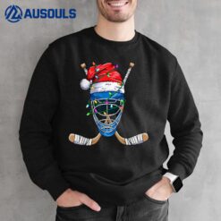 Santa Sports Design For Men Boys Christmas Hockey Player Sweatshirt