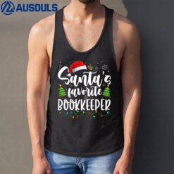 Santas Favorite Bookkeeper Christmas Santa Family Pajama Tank Top