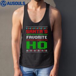 Santas Favorite Ho Ugly Christmas Pajama Funny X-Mas Humor Tank Top