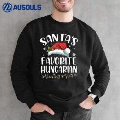 Santa's Favorite Hungarian Christmas Santa Hat Funny Xmas Sweatshirt