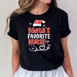 Santas Favorite Nurse Cute Christmas Xmas Scrub Top Women T-Shirt