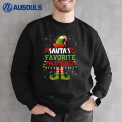 Santa's Favorite PACU Nurse Xmas Light Elf Costume Christmas Sweatshirt