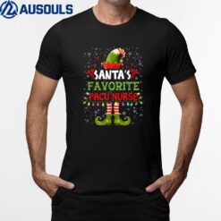 Santa's Favorite PACU Nurse Xmas Light Elf Costume Christmas T-Shirt