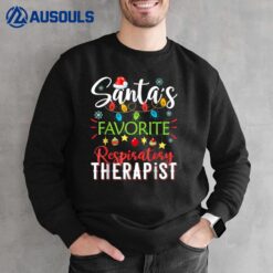 Santa's Favorite Respiratory Therapist Santa Hat Christmas Sweatshirt