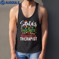 Santa's Favorite Respiratory Therapist Santa Hat Christmas Tank Top