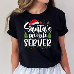 Santas Favorite Server Christmas Tree Santa Family Pajama T-Shirt