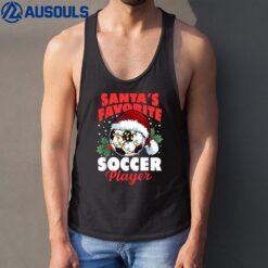 Santa's Favorite Soccer Player Christmas Pajama Xmas Gifts Tank Top