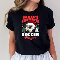 Santa's Favorite Soccer Player Christmas Pajama Xmas Gifts T-Shirt