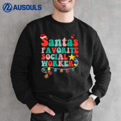 Santa's Favorite Social Worker Christmas School Social Work Sweatshirt