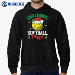 Santa's Favorite Softball Player Christmas Pajama Hoodie