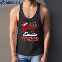 Santa's Favorite Teacher Family Matching Group Christmas Tank Top