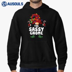 Sassy Gnome Lights Buffalo Plaid Matching Family Christmas Hoodie