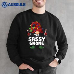 Sassy Gnome Lights Buffalo Plaid Matching Family Christmas Sweatshirt