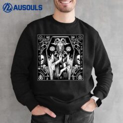 Satanic Dark Art Evil Pagan Goat 666 Pentagram Baphomet Sweatshirt