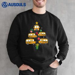 School Bus Christmas Tree Funny Xmas Pajama Sweatshirt