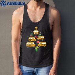 School Bus Christmas Tree Funny Xmas Pajama Tank Top