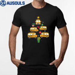 School Bus Christmas Tree Funny Xmas Pajama T-Shirt