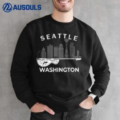 Seattle Souvenir Men Washington Music Electric Guitar Sweatshirt