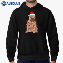 Shar Pei Dog Christmas Wearing Hat Santa Lights Hoodie