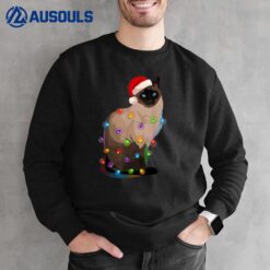 Siamese Cat Christmas Lights Xmas Cat Lover Sweatshirt