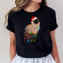 Siamese Cat Christmas Lights Xmas Cat Lover T-Shirt