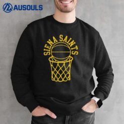 Siena College Distressed Vintage 80s Basketball Net Graphic Sweatshirt