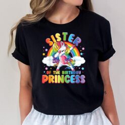 Sister of the Birthday Princess Girl Teen Dabbing Unicorn T-Shirt