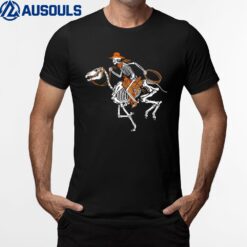 Skeleton Cowboy Riding Horse Halloween Rider Costume T-Shirt