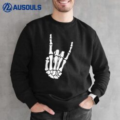 Skeleton Hand Gesture - Rock Skeleton Hand - Halloween Sweatshirt