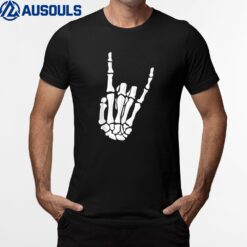 Skeleton Hand Gesture - Rock Skeleton Hand - Halloween T-Shirt