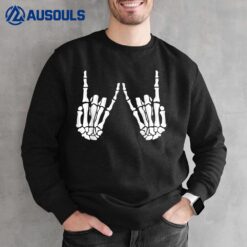 Skeleton Hand Gestures - Rock Skeleton Hands - Halloween Sweatshirt