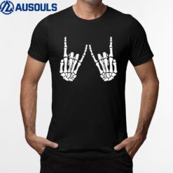 Skeleton Hand Gestures - Rock Skeleton Hands - Halloween T-Shirt