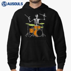 Skeleton Playing Drums - Drummer Hoodie