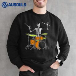 Skeleton Playing Drums - Drummer Sweatshirt