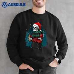 Skeleton Santa Hat Christmas Pajama Cool Skull Winter X-Mas Sweatshirt